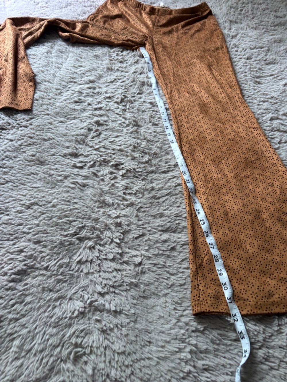 NWT En Crème Brown Eyelet Flared Pants size Large - Picture 9 of 9